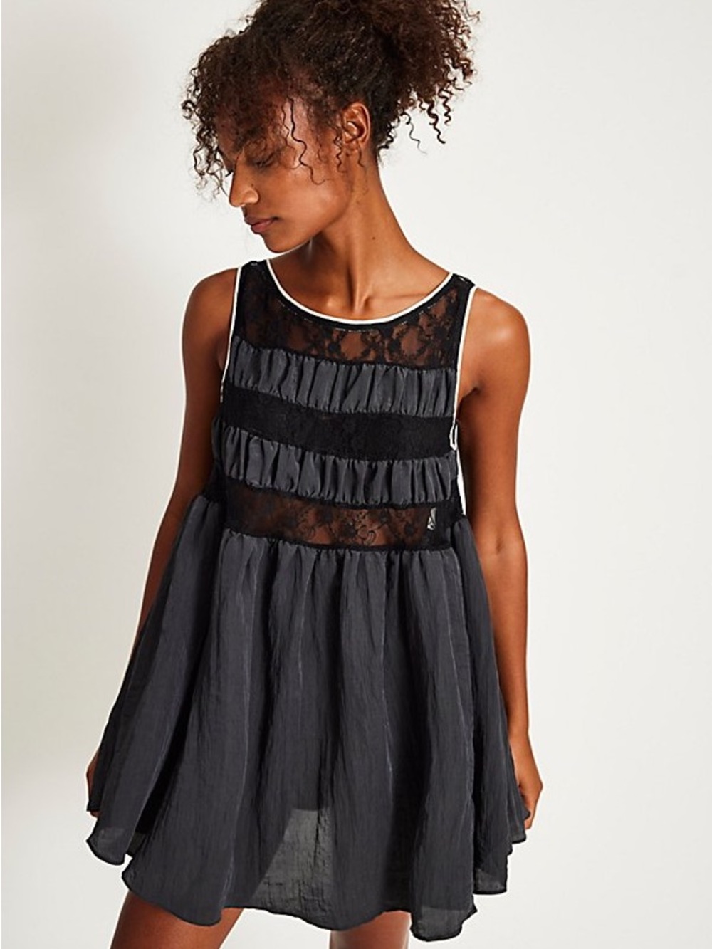 Free People Current Obsession Slip Dress XS NWT Black Lace Intimately Boho